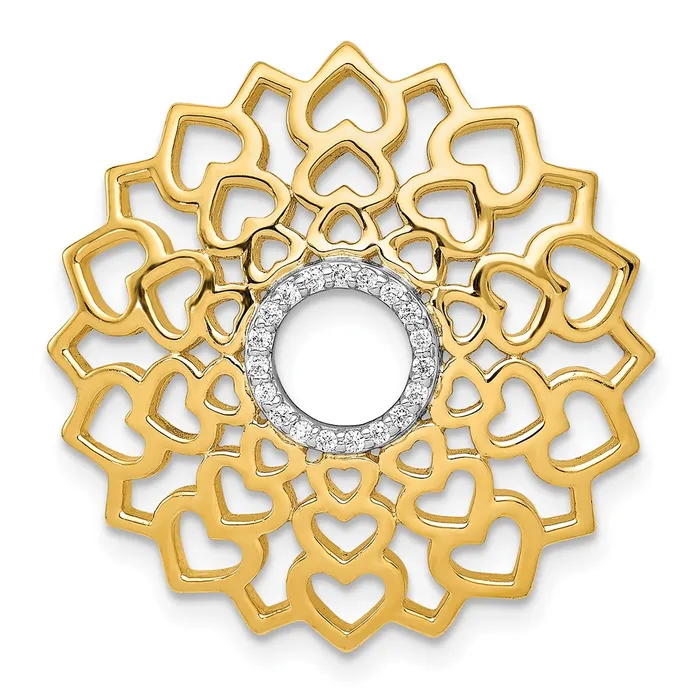 Goldia PreStyled Sets 14K Yellow Gold 110ct Real Diamond SahasraraCrown Chakra Chain Slide