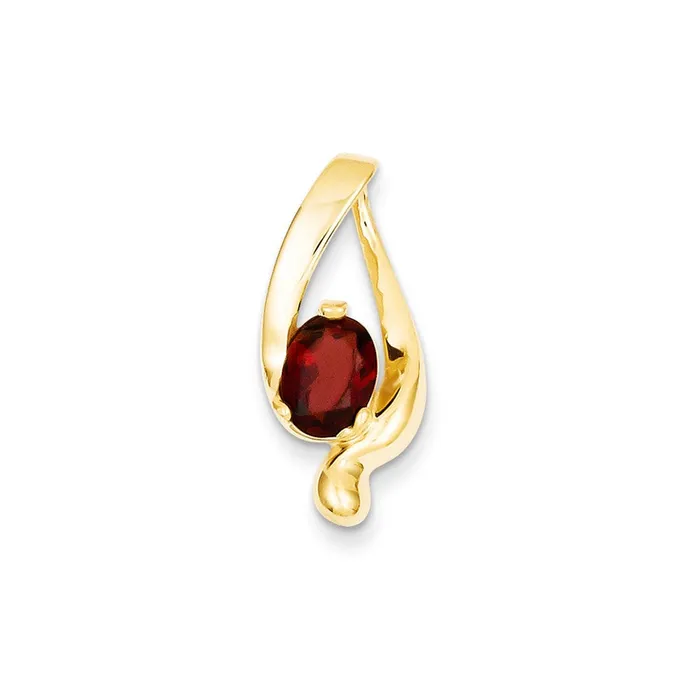 Goldia PreStyled Sets 14k Yellow Gold 8x6mm Oval Garnet slide