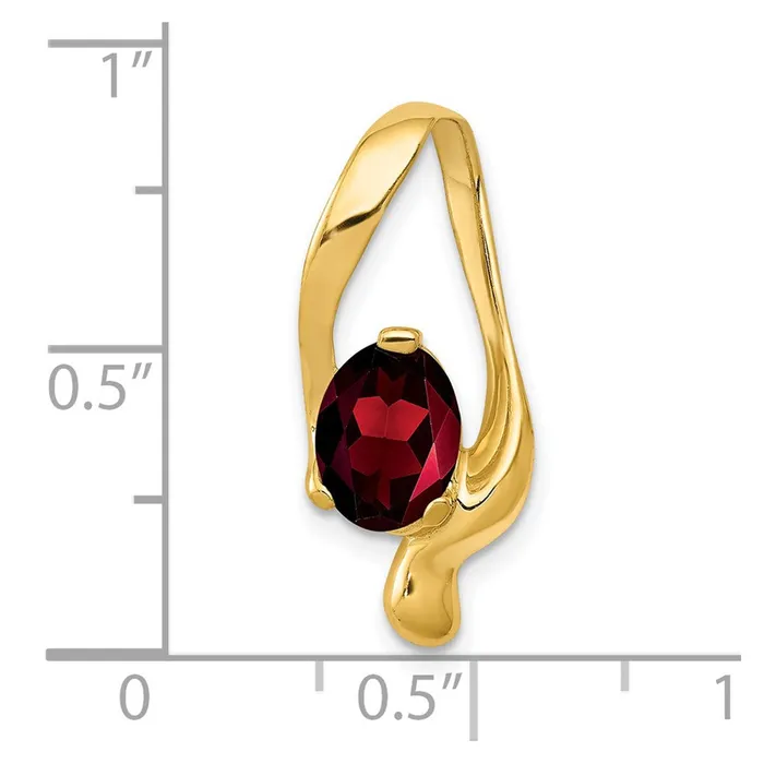 Goldia PreStyled Sets 14k Yellow Gold 8x6mm Oval Garnet slide