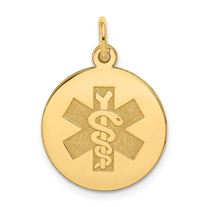 Goldia PreStyled Sets 14k Yellow Gold Medical Jewelry Unenameled Pendant Goldia PreStyled Sets 14k Yellow Gold Medical Jewelry Unenameled Pendant