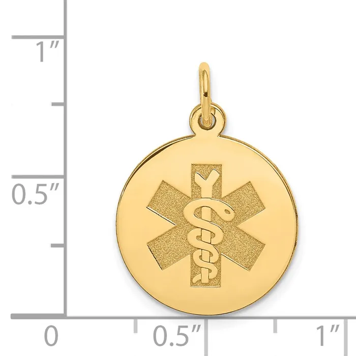 Goldia PreStyled Sets 14k Yellow Gold Medical Jewelry Unenameled Pendant