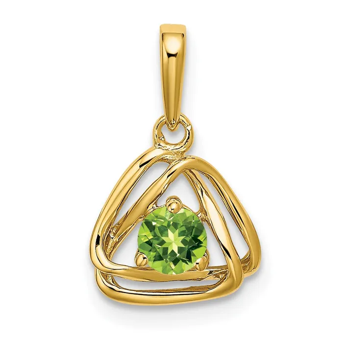 Goldia PreStyled Sets 14K Yellow Gold Peridot Triangle Pendant