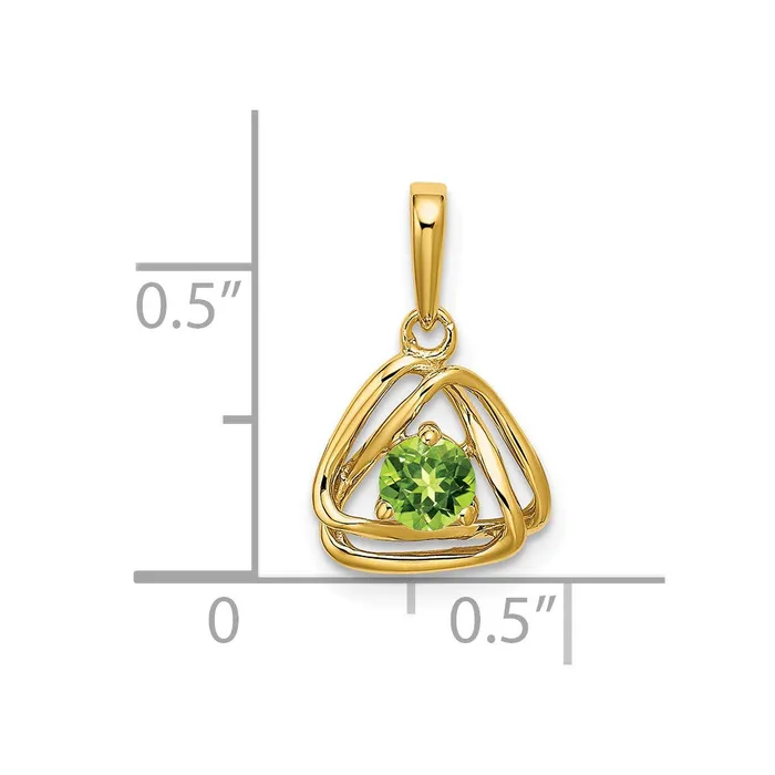 Goldia PreStyled Sets 14K Yellow Gold Peridot Triangle Pendant