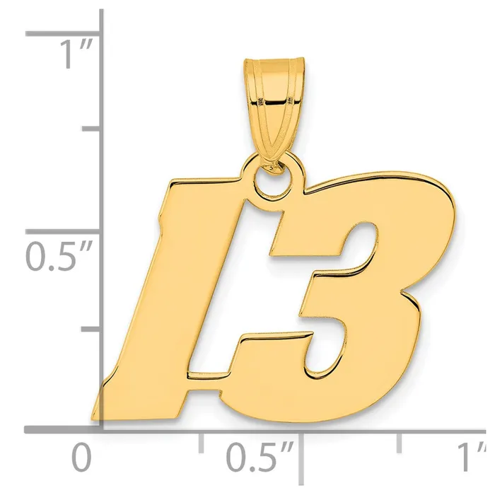 Goldia PreStyled Sets 14k Yellow Gold Polished Block Number 13 Pendant