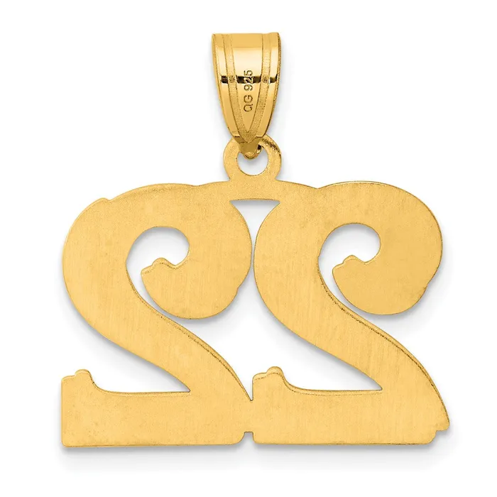 Goldia PreStyled Sets 14k Yellow Gold Polished Etched Number 22 Pendant