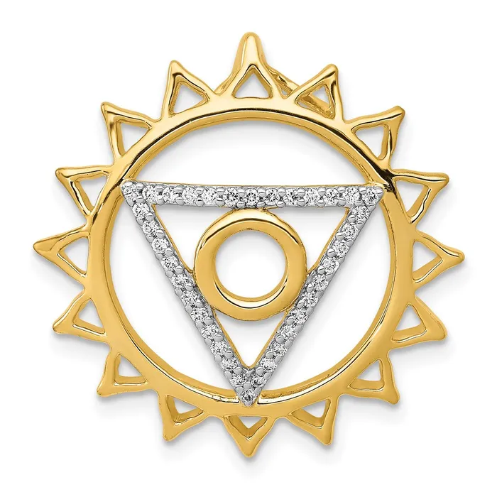 Goldia PreStyled Sets Solid 14k Yellow Gold 15ct Simulated CZ VishuddhaThroat ChaKra Chain Slide Goldia PreStyled Sets Solid 14k Yellow Gold 15ct Simulated CZ VishuddhaThroat ChaKra Chain Slide