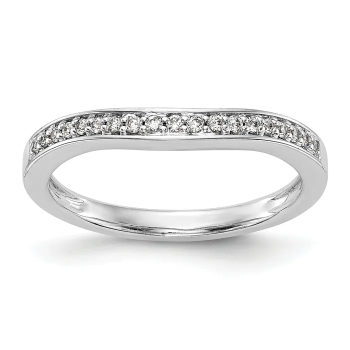 Goldia Rings 012ct CZ Solid Real 14K White Gold Wedding Wedding Band Ring Goldia Rings 012ct CZ Solid Real 14K White Gold Wedding Wedding Band Ring
