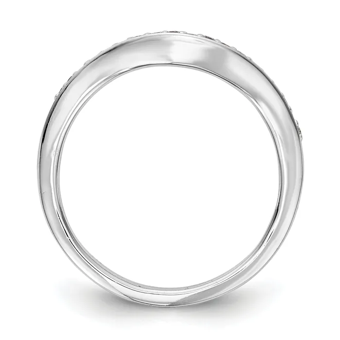 Goldia Rings 012ct CZ Solid Real 14K White Gold Wedding Wedding Band Ring