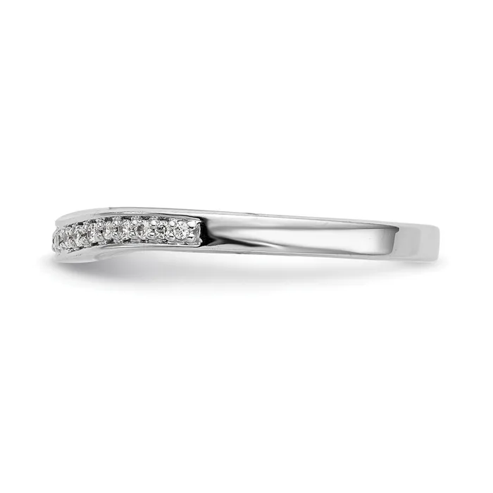 Goldia Rings 012ct CZ Solid Real 14K White Gold Wedding Wedding Band Ring