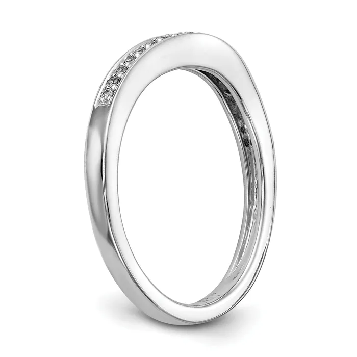 Goldia Rings 012ct CZ Solid Real 14K White Gold Wedding Wedding Band Ring