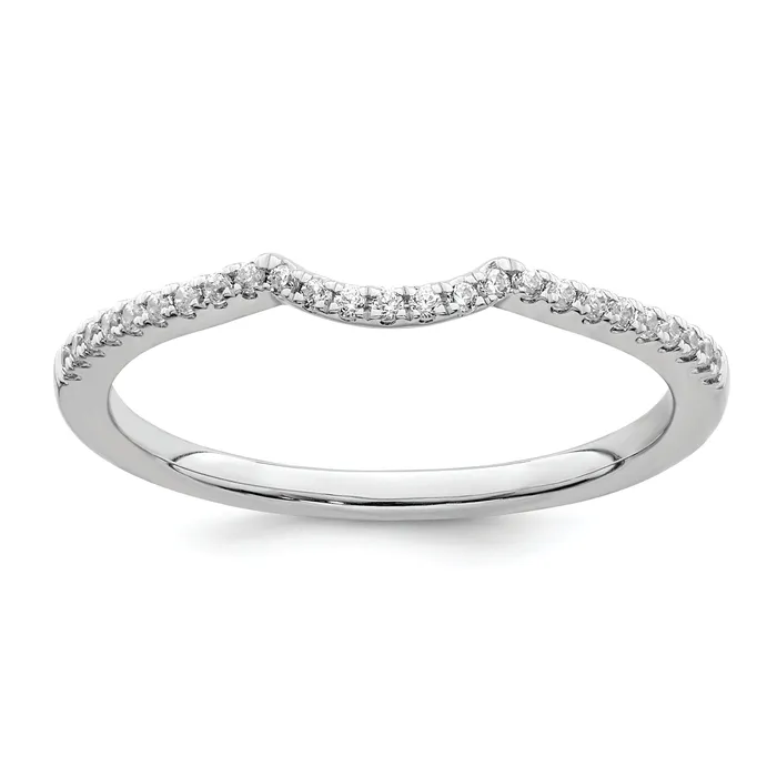 Goldia Rings 012ct CZ Solid Real 14k White Polished Matching Wedding Wedding Band Ring Goldia Rings 012ct CZ Solid Real 14k White Polished Matching Wedding Wedding Band Ring