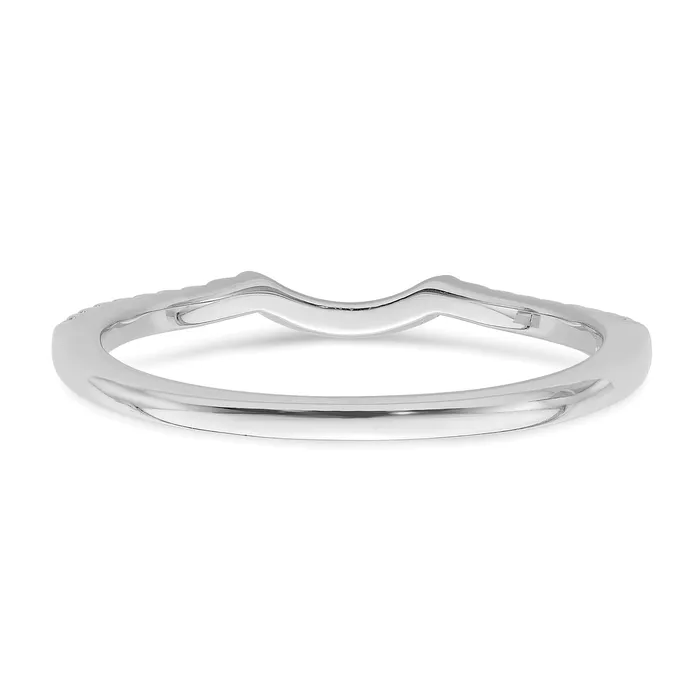 Goldia Rings 012ct CZ Solid Real 14k White Polished Matching Wedding Wedding Band Ring