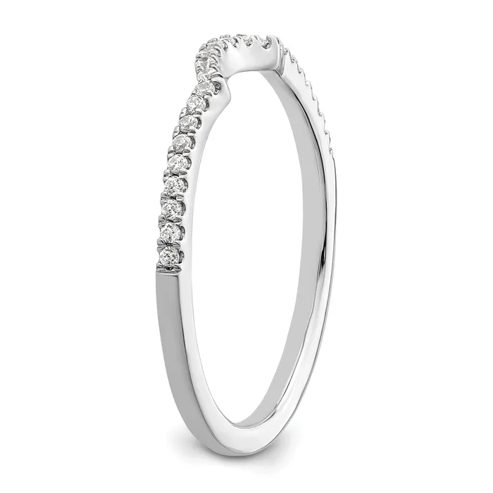 Goldia Rings 012ct CZ Solid Real 14k White Polished Matching Wedding Wedding Band Ring