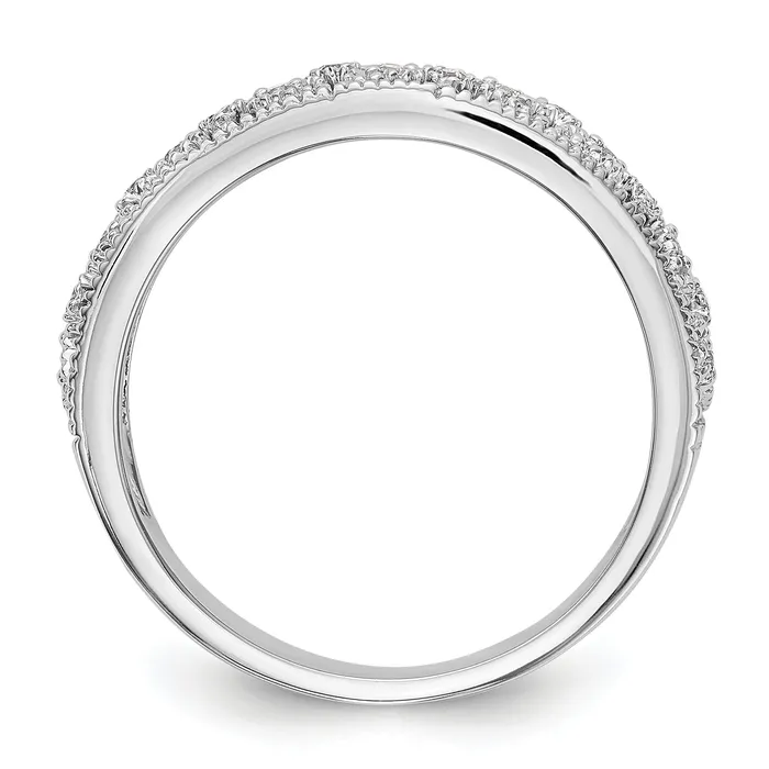 Goldia Rings 013ct CZ Solid Real 14K White Gold Wedding Band Ring