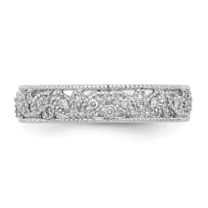 Goldia Rings 013ct CZ Solid Real 14K White Gold Wedding Band Ring