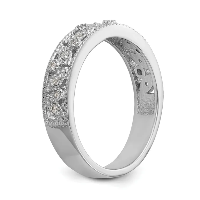 Goldia Rings 013ct CZ Solid Real 14K White Gold Wedding Band Ring