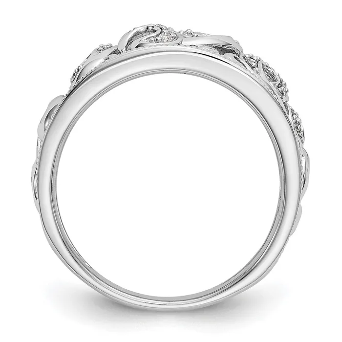 Goldia Rings 015ct CZ Solid Real 14K White Gold Wedding Band Ring