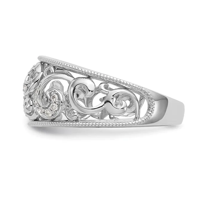 Goldia Rings 015ct CZ Solid Real 14K White Gold Wedding Band Ring