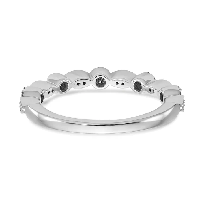 Goldia Rings 015ct CZ Solid Real 14K White Gold Wedding Band Ring