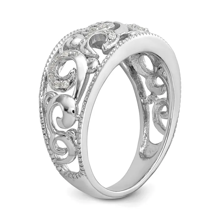 Goldia Rings 015ct CZ Solid Real 14K White Gold Wedding Band Ring