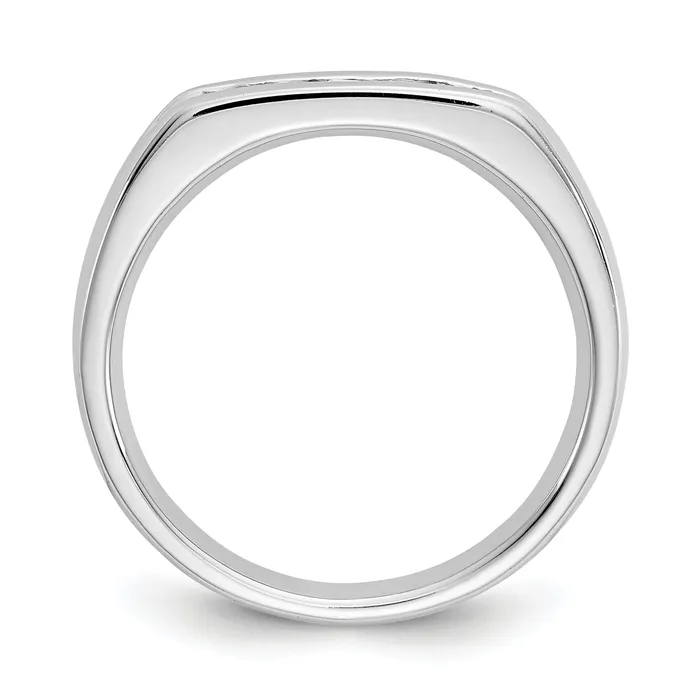 Goldia Rings 020ct CZ Solid Real 14K White Gold 5Stone Channel Wedding Band Ring