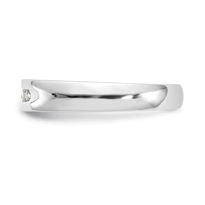 Goldia Rings 020ct CZ Solid Real 14K White Gold 5Stone Channel Wedding Band Ring