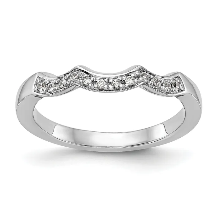 Goldia Rings 020ct CZ Solid Real 14k White Gold Wedding Wedding Band Ring Goldia Rings 020ct CZ Solid Real 14k White Gold Wedding Wedding Band Ring