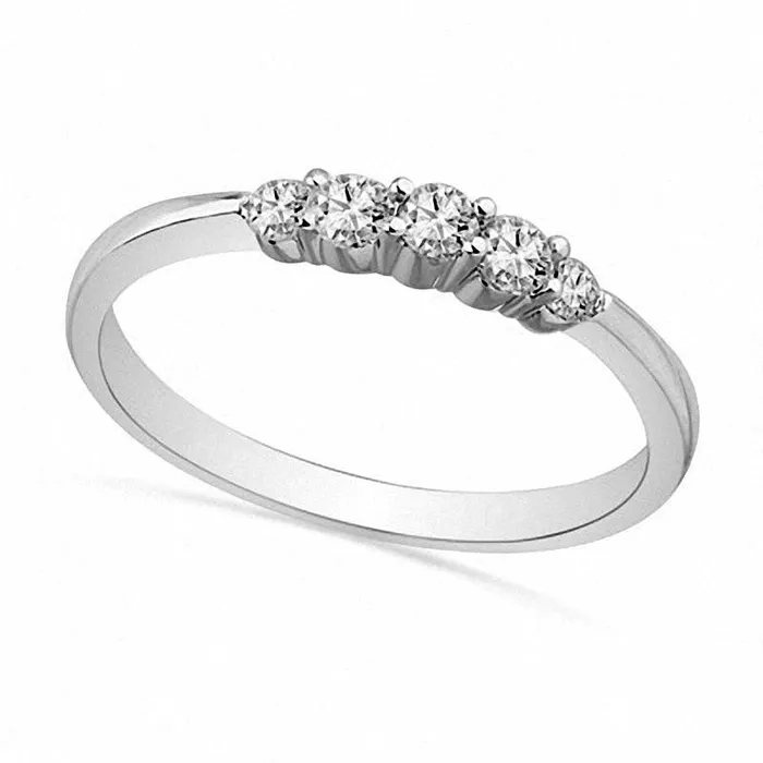 Goldia Rings 025 CT TW Natural Diamond Five Stone Wedding Band in Solid 10K White Gold Goldia Rings 025 CT TW Natural Diamond Five Stone Wedding Band in Solid 10K White Gold