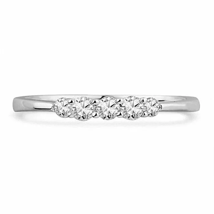 Goldia Rings 025 CT TW Natural Diamond Five Stone Wedding Band in Solid 10K White Gold Goldia Rings 025 CT TW Natural Diamond Five Stone Wedding Band in Solid 10K White Gold