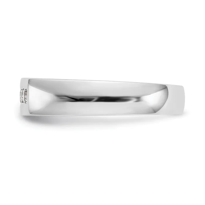 Goldia Rings 033ct CZ Solid Real 14K White Gold 5Stone Channel Wedding Band Ring