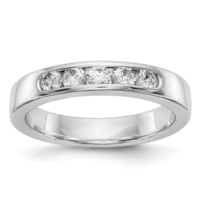 Goldia Rings 045ct CZ Solid Real 14K White Gold 528mm Stone Channel Wedding Band Ring Goldia Rings 045ct CZ Solid Real 14K White Gold 528mm Stone Channel Wedding Band Ring