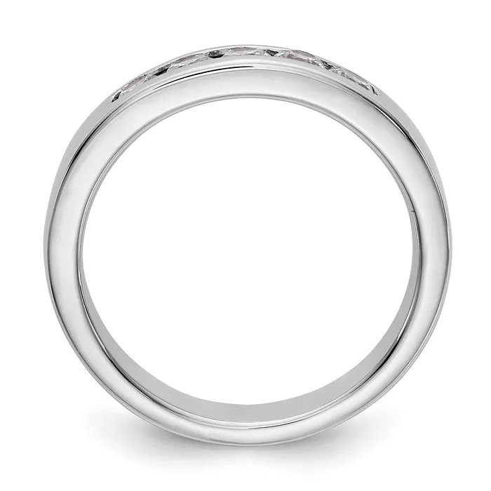 Goldia Rings 045ct CZ Solid Real 14K White Gold 528mm Stone Channel Wedding Band Ring