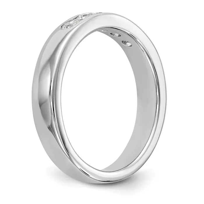 Goldia Rings 045ct CZ Solid Real 14K White Gold 528mm Stone Channel Wedding Band Ring