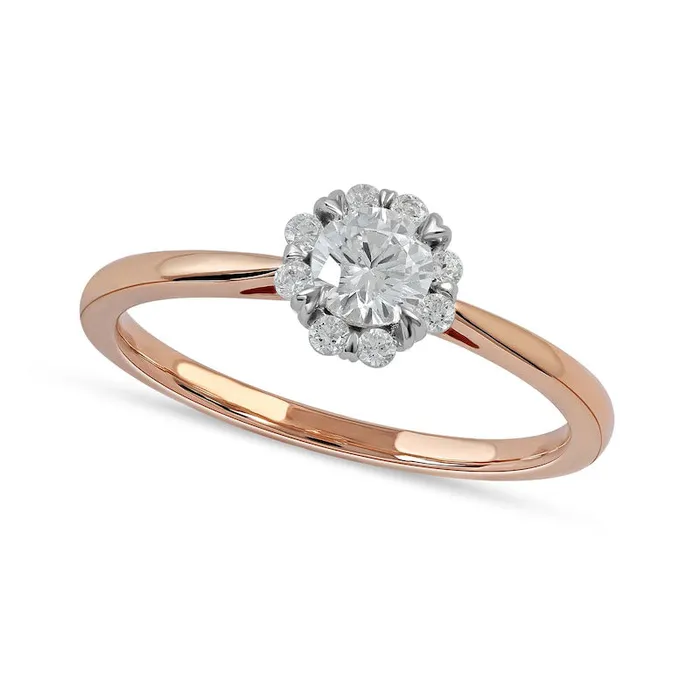 Goldia Rings 050 CT TW Natural Diamond Frame Engagement Ring in Solid 10K Rose Gold JI3 Goldia Rings 050 CT TW Natural Diamond Frame Engagement Ring in Solid 10K Rose Gold JI3