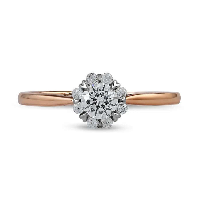 Goldia Rings 050 CT TW Natural Diamond Frame Engagement Ring in Solid 10K Rose Gold JI3 Goldia Rings 050 CT TW Natural Diamond Frame Engagement Ring in Solid 10K Rose Gold JI3