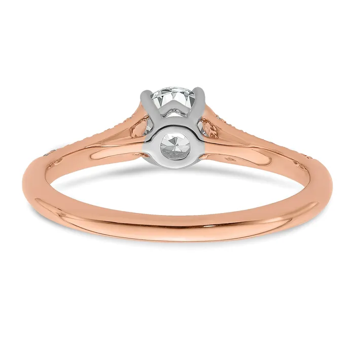 Goldia Rings 050ct CZ Solid Real 14k White and Rose Polish Round Dia Engagment Ring