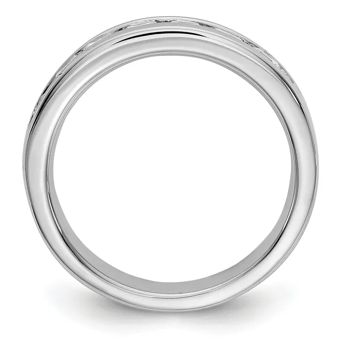 Goldia Rings 072ct CZ Solid Real 14K White Gold 73mm Stone Channel Wedding Band Ring