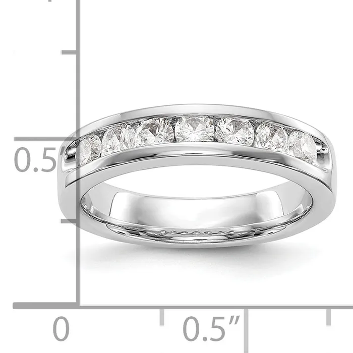 Goldia Rings 072ct CZ Solid Real 14K White Gold 73mm Stone Channel Wedding Band Ring