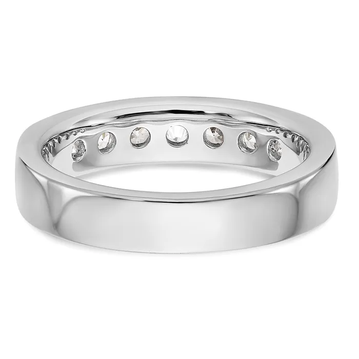 Goldia Rings 072ct CZ Solid Real 14K White Gold 73mm Stone Channel Wedding Band Ring