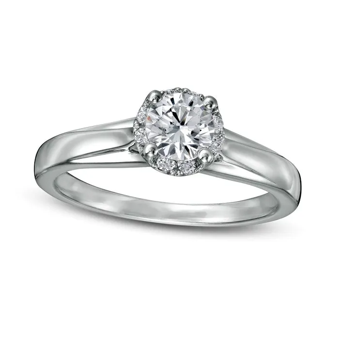 Goldia Rings 075 CT TW Natural Diamond Frame Engagement Ring in Solid 14K White Gold II2 Goldia Rings 075 CT TW Natural Diamond Frame Engagement Ring in Solid 14K White Gold II2