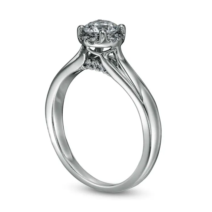 Goldia Rings 075 CT TW Natural Diamond Frame Engagement Ring in Solid 14K White Gold II2 Goldia Rings 075 CT TW Natural Diamond Frame Engagement Ring in Solid 14K White Gold II2