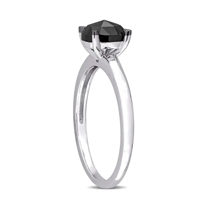 Goldia Rings 10 CT Oval Enhanced Black Natural Clarity Enhanced Diamond Solitaire Ring in Solid 10K White Gold Goldia Rings 10 CT Oval Enhanced Black Natural Clarity Enhanced Diamond Solitaire Ring in Solid 10K White Gold