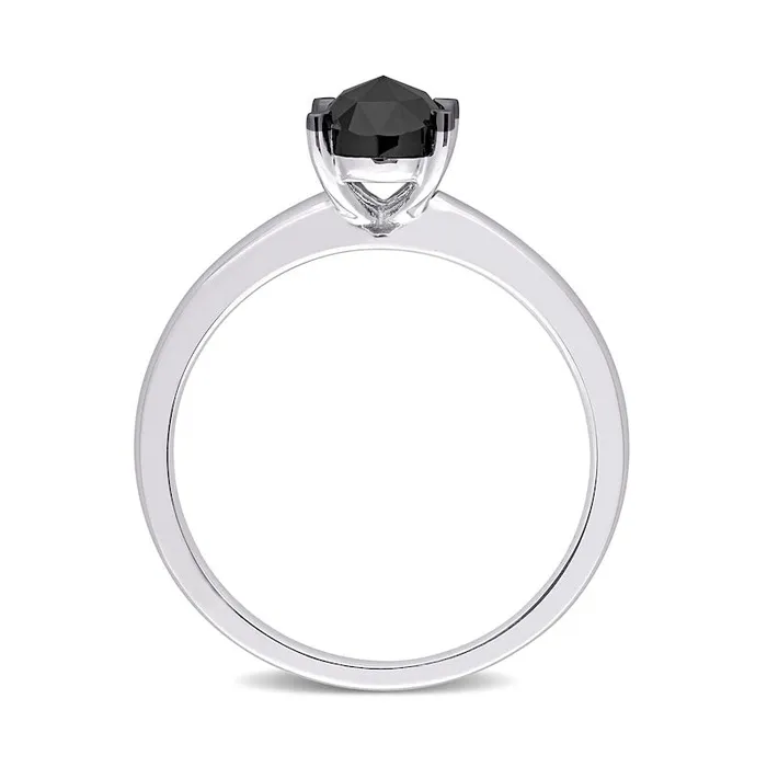 Goldia Rings 10 CT Oval Enhanced Black Natural Clarity Enhanced Diamond Solitaire Ring in Solid 10K White Gold Goldia Rings 10 CT Oval Enhanced Black Natural Clarity Enhanced Diamond Solitaire Ring in Solid 10K White Gold