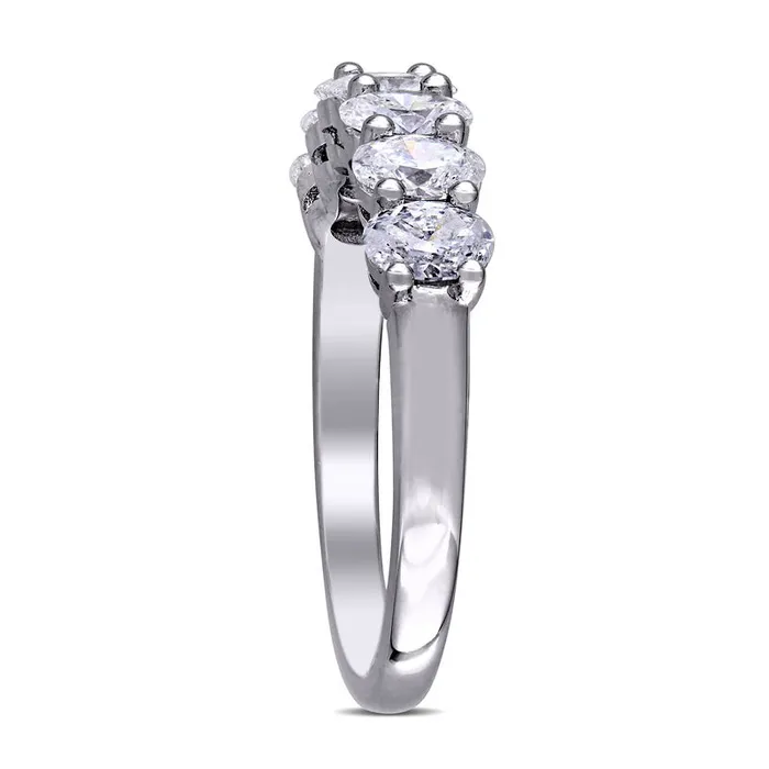 Goldia Rings 133 CT TW Oval Natural Diamond Seven Stone Anniversary Band in Solid 14K White Gold GSI2 Goldia Rings 133 CT TW Oval Natural Diamond Seven Stone Anniversary Band in Solid 14K White Gold GSI2