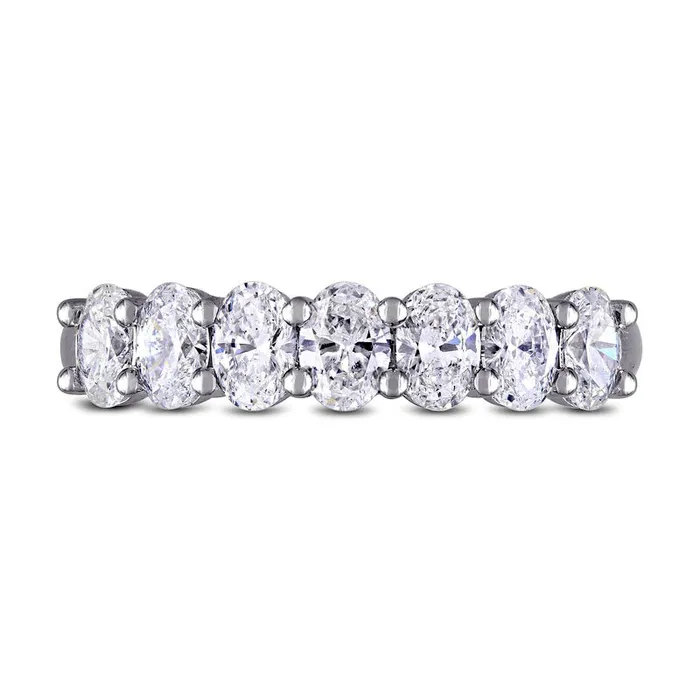 Goldia Rings 133 CT TW Oval Natural Diamond Seven Stone Anniversary Band in Solid 14K White Gold GSI2 Goldia Rings 133 CT TW Oval Natural Diamond Seven Stone Anniversary Band in Solid 14K White Gold GSI2