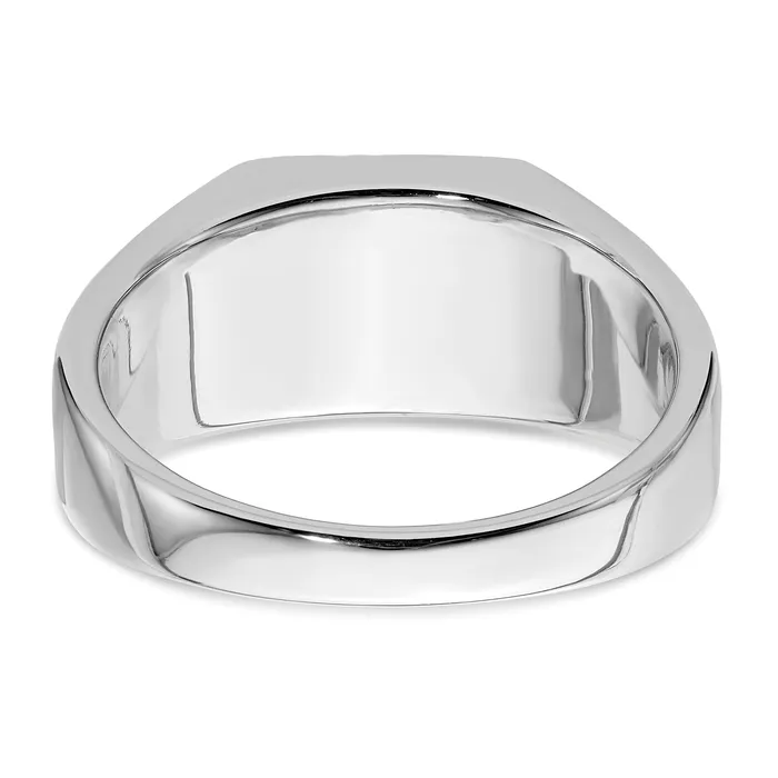 Goldia Rings 10k White Gold 38 Ct Lab Grown Diamond VSSI G and Lab Created Blue Sapphire Mens Ring