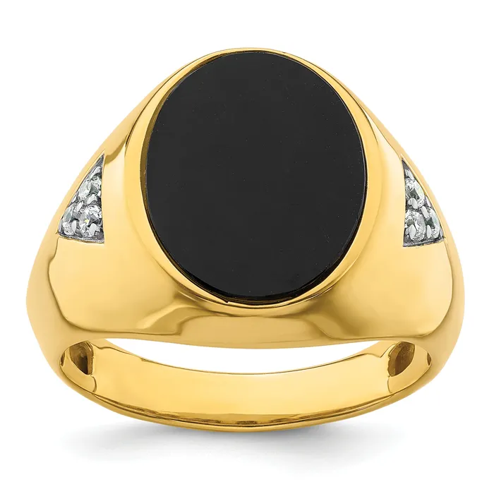 Goldia Rings 10k Yellow Gold 16 Ct Lab Grown Diamond VSSI G and Onyx Mens Ring Goldia Rings 10k Yellow Gold 16 Ct Lab Grown Diamond VSSI G and Onyx Mens Ring