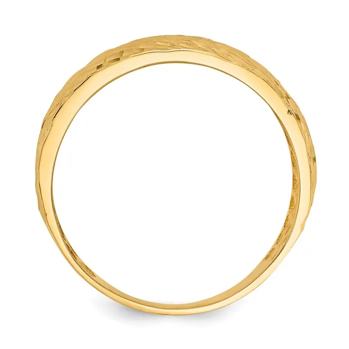 Goldia Rings 14K Gold Polished Textured Dome Ring