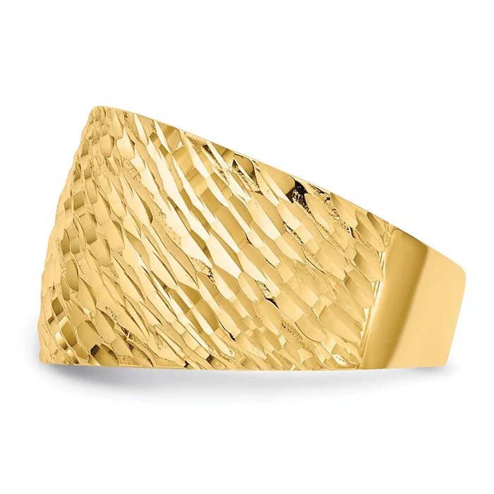 Goldia Rings 14K Gold Polished Textured Dome Ring