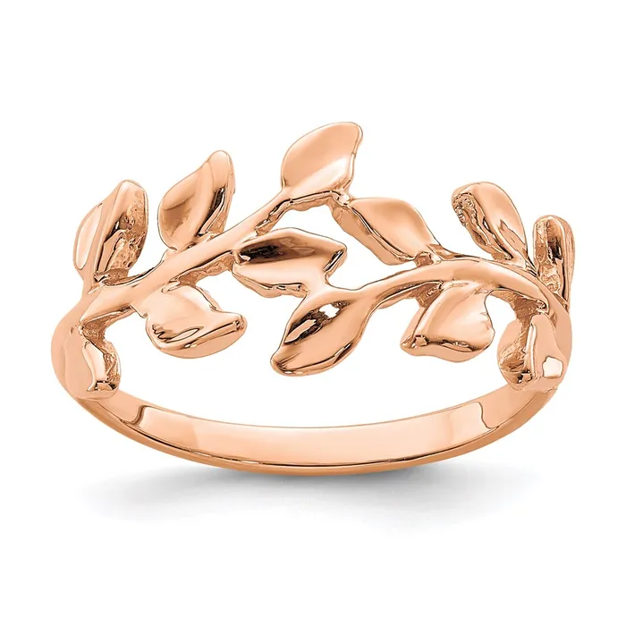 Goldia Rings 14K Rose Gold Polished Leaf Ring